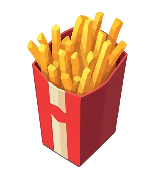 Fast Food French Fries Icon Isolated Desing — Stock Vector