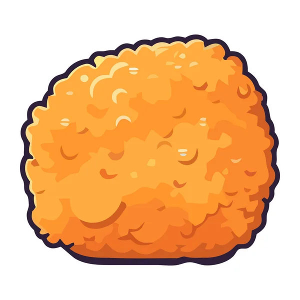 Pečené Kuřecí Nugget Snack Ikona Izolované — Stockový vektor