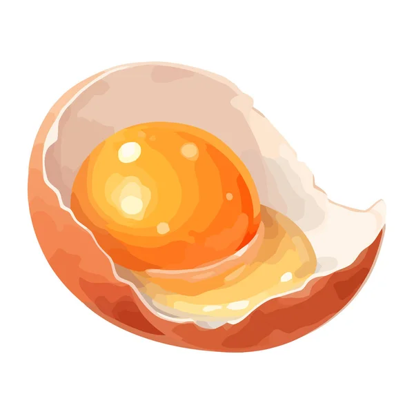 Taze Organik Yumurta Yemeği Sağlıklı Beslenme Sembolü Izole Edilmiş — Stok Vektör
