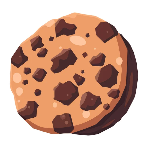 Gourmet Snack Cookie Gele Achtergrond Pictogram Geïsoleerd — Stockvector
