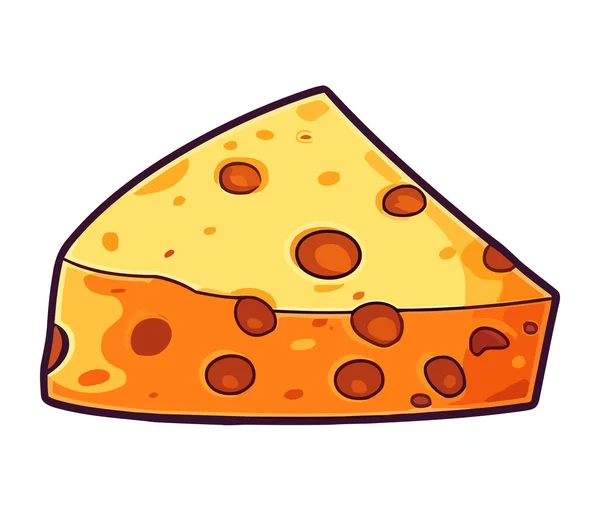 Freshly Cheese Slice Icon Isolated — Stock Vector