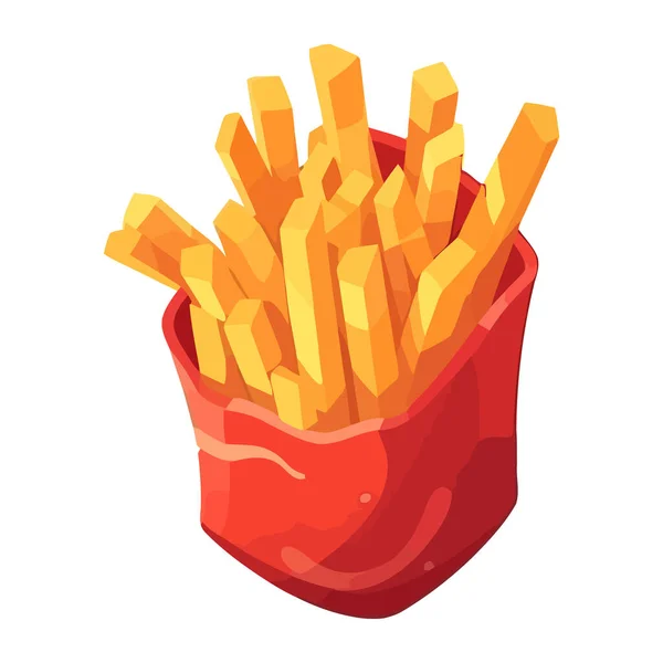 Gebratene Kartoffeln Snack Fast Food Restaurant Speisekarte Symbol Isoliert — Stockvektor