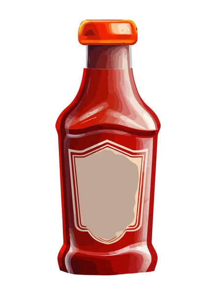 Tomatensauce Flasche Isolierter Vektor Illustration Symbol Isoliert — Stockvektor