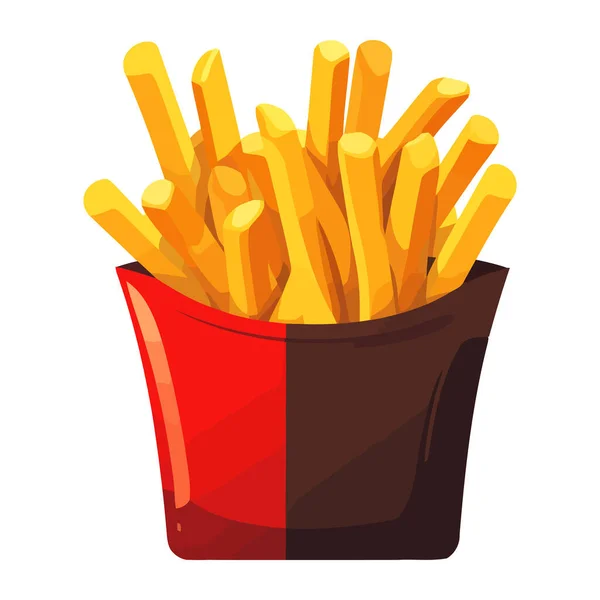 Pommes Snack Fast Food Restaurant Ikone Isoliert — Stockvektor