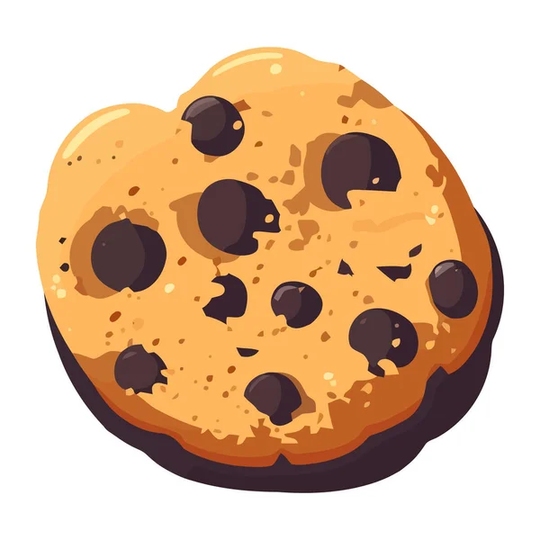 Biscuit Gastronomique Avec Icône Pépites Chocolat Isolé — Image vectorielle