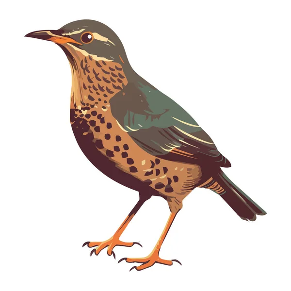 Roztomilý Kreslený Pták Osamocený Vektorový Styl Ikony — Stockový vektor