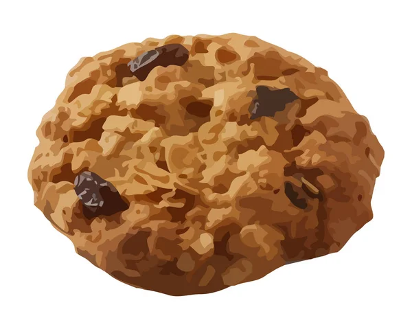 Biologische Schokolade Cookie Snack Design Ikone Isoliert — Stockvektor