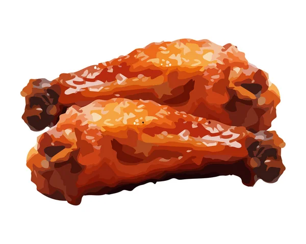 Ψητό Πόδι Κοτόπουλου Ένα Υγιές Εικονίδιο Επιλογή Γεύμα Απομονωμένο — Διανυσματικό Αρχείο
