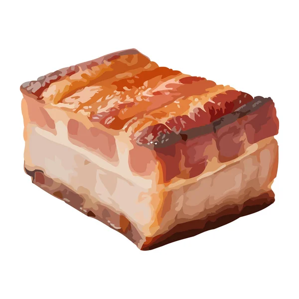 Rebanada Tocino Cerdo Icono Carne Aislado — Vector de stock