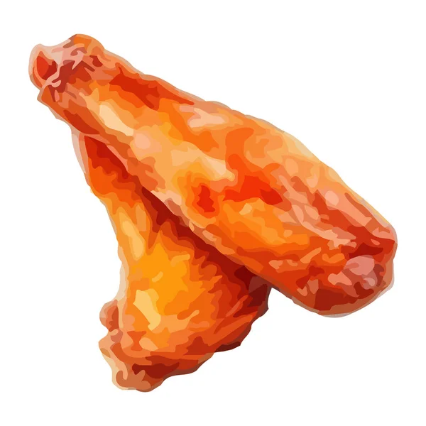 Świeży Smakosz Pieczony Kurczak Ilustracja Ikona Izolowane — Wektor stockowy