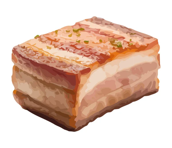 Bife Porco Grelhado Ícone Refeição Gourmet Almoço Isolado — Vetor de Stock