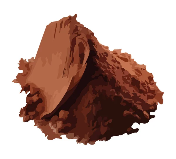 有機粉末チョコレートデザートアイコン分離 — ストックベクタ