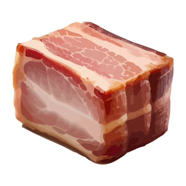 Fatia Porco Recém Cozida Perfeita Para Ícone Almoço Isolado — Vetor de Stock