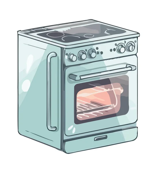Modern Kitchen Equipment Stove Icon Isolated — Stock Vector