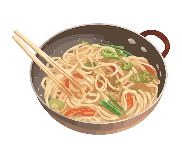 Gourmet Noodles Λαχανικά Εικονίδιο Απομονωμένο — Διανυσματικό Αρχείο
