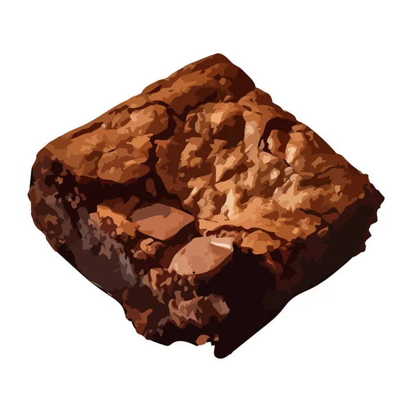 Chocolate Brownie Dulce Postre Icono Aislado — Vector de stock