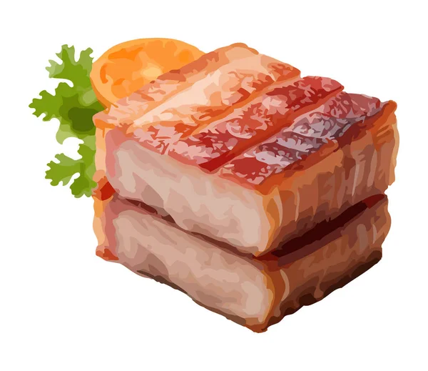 Φρέσκο Γκουρμέ Γεύμα Κρέας Φέτα Υγιή Διατροφή Εικονίδιο Απομονωμένο — Διανυσματικό Αρχείο