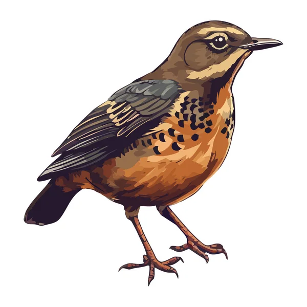 Одна Тварина Маленька Ікона Птахів Ізольована — стоковий вектор