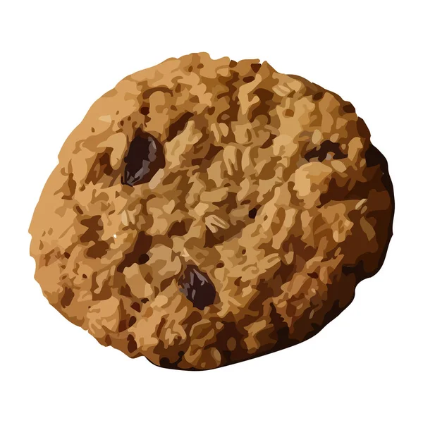 Snack Biscuit Sucré Avec Icône Raisins Secs Isolé — Image vectorielle