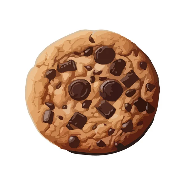 Chocolat Cookie Dessert Icône Design Isolé — Image vectorielle