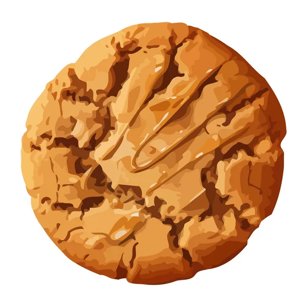 Изолированный Сладкий Десерт Печенья Желтом Фоне — стоковый вектор