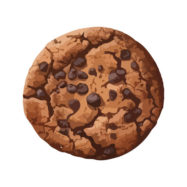Organic chocolate cookie, gourmet dessert snack icon isolated