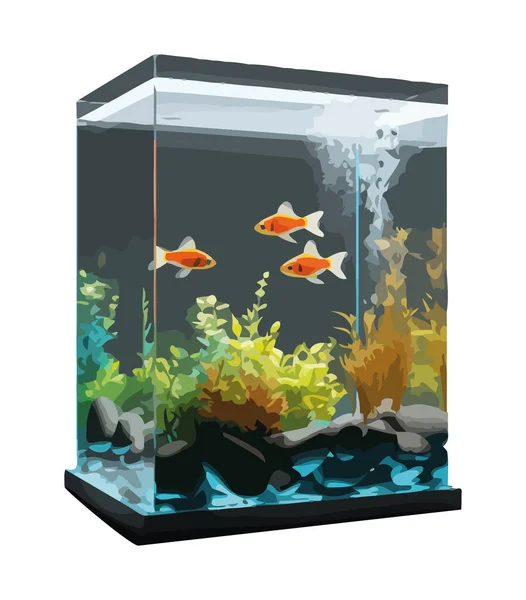 Goldfish Swimming Underwater Illustration Vector Icon Isolated — Stock Vector