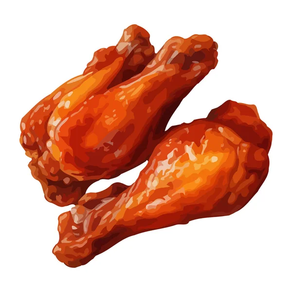 Grillezett Csirkeláb Egészséges Étel Ikon Izolálva — Stock Vector