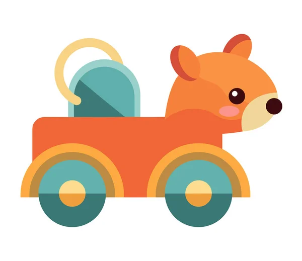 Niedliche Karikatur Tier Reiten Spielzeug Auto Vektor Symbol Isoliert Stockillustration