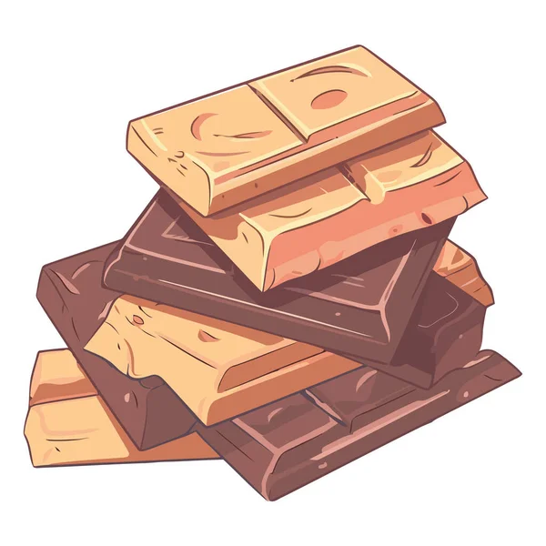 Egy Édes Snack Csokoládé Rajzfilm Illusztráció Ikon Elszigetelt — Stock Vector