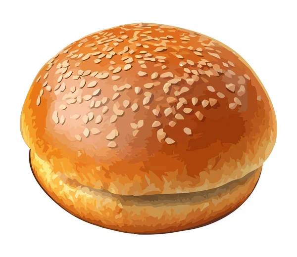 Gourmet Cheeseburger Στην Εικόνα Σουσάμι Σπόρων Απομονωμένη — Διανυσματικό Αρχείο
