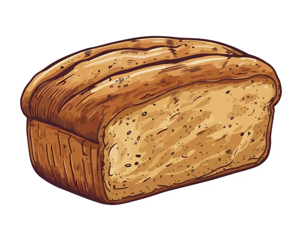 Taze Pişmiş Ekmek Izole Edilmiş Bir Gurme Lezzet Ikonu — Stok Vektör