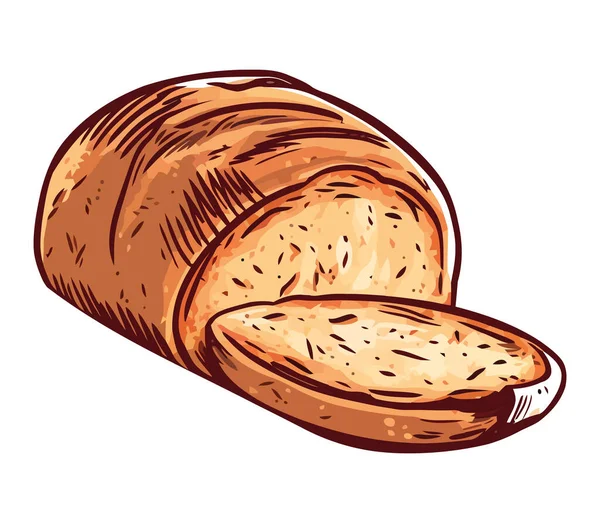 Ekologiskt Bröd Symboliserar Hälsosam Gourmet Måltid Ikon Isolerad — Stock vektor
