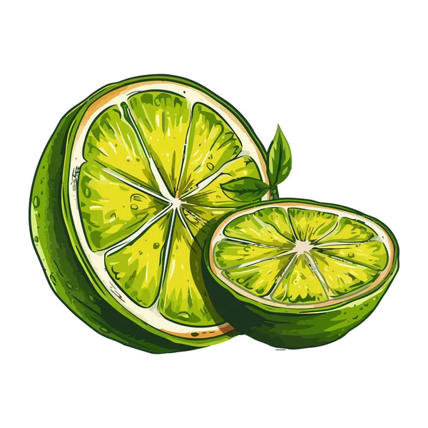 Hand Drawn Citrus Slice Illustration Fresh Juicy Icon Isolated — Stock Vector