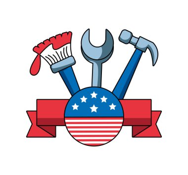 ABD İşçi Bayramı rozet simgesi izole