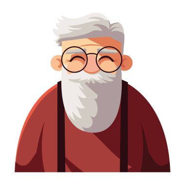 Büyükbaba ve büyükbaba günü sakal ikonu ile izole