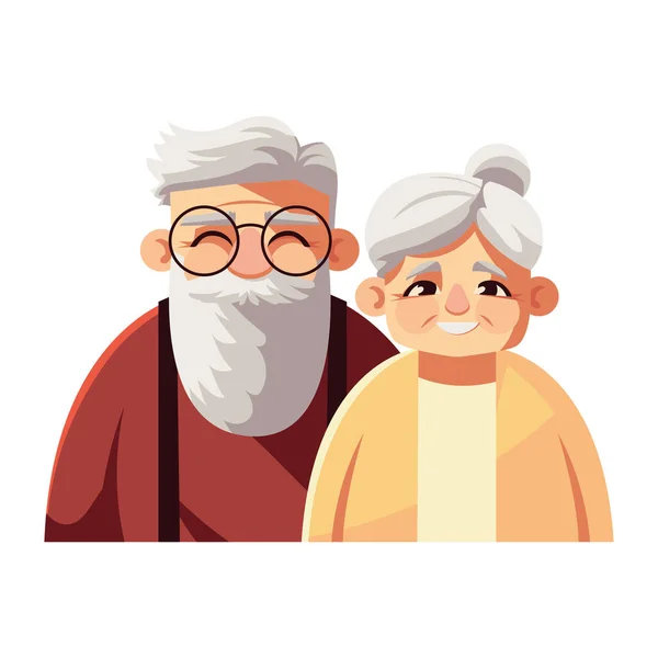 Büyükanne Büyükbaba Günü Yaşlı Karakter Simgesi Izole — Stok Vektör