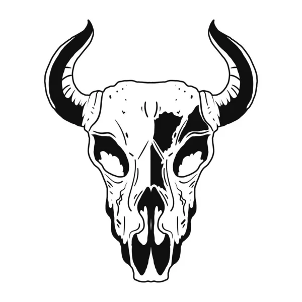 Bull Skull Animal Style Icoon Geïsoleerd — Stockvector