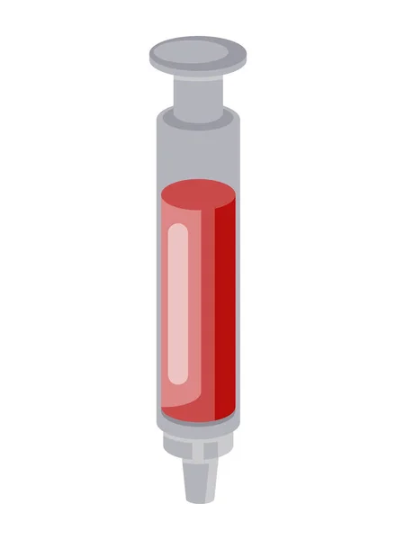 Vacine Vial Medical Syringe Ícone Isolado — Vetor de Stock