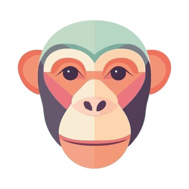 Gülümseyen babun maskot simgesi izole edilmiş.