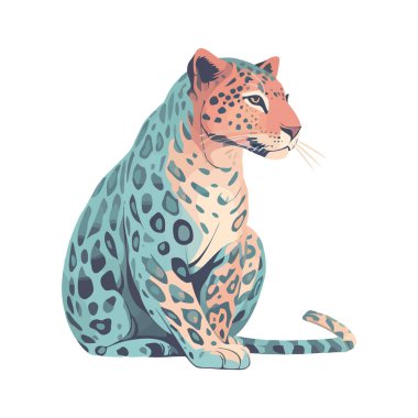 Benekli çita, izole edilmiş bir ikon gibi duruyor.