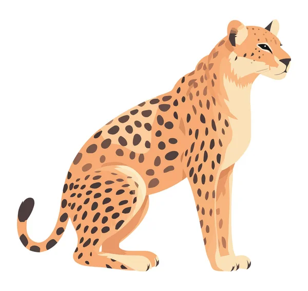 Gefleckter Gepard Afrikanischer Savanne Majestätisch Isoliert — Stockvektor