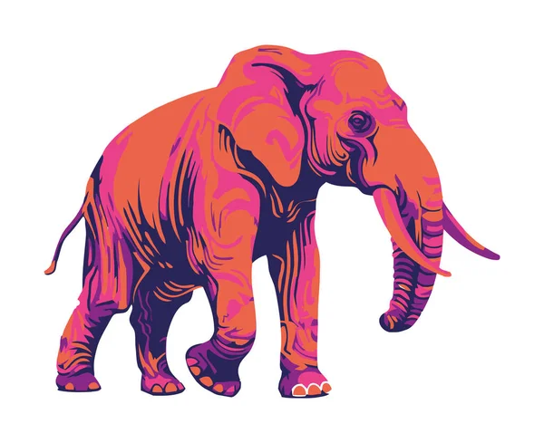 Abstract Elephant Animal Safari Icon Isolated Illustration — Stock Vector