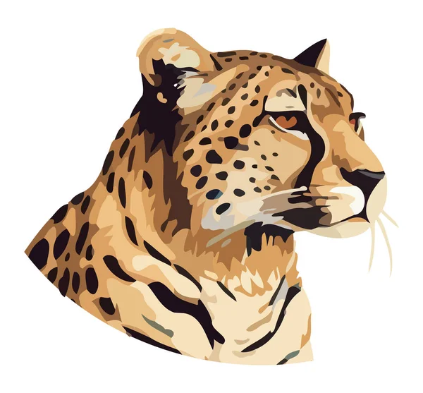 Afrika Savanasında Izole Edilmiş Majestic Çita Telifsiz Stok Illüstrasyonlar