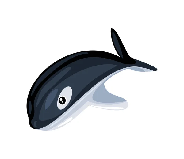 Carino Balena Cartone Animato Icona Isolato Disegno Bianco Sfondo — Vettoriale Stock