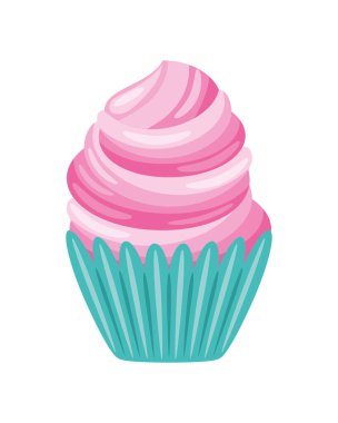 cupcake tatlı simgesi izole edilmiş beyaz arkaplan