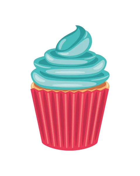 Cupcake Tasty Dessert Icon Isolated White Background — Stock Vector
