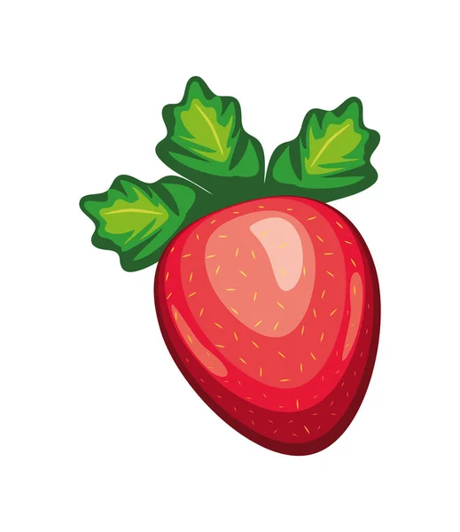 Erdbeere Frisches Obst Symbol Isoliert — Stockvektor