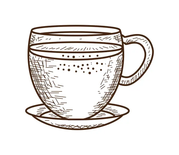 Чашка Кави Тарілці Ізольована — стоковий вектор