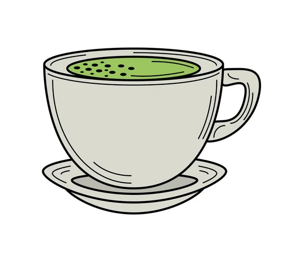 Matcha Tee Getränk Ikone Isolierte Abbildung — Stockvektor